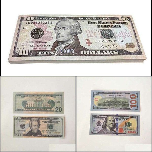 Festliche Party Sonstige Lieferungen Kinder Geschenk USA Dollar Party Lieferungen Requisite Money Film Banknote Paper Novelty Toys 10 20 50 DULL OTEKWQJQJ