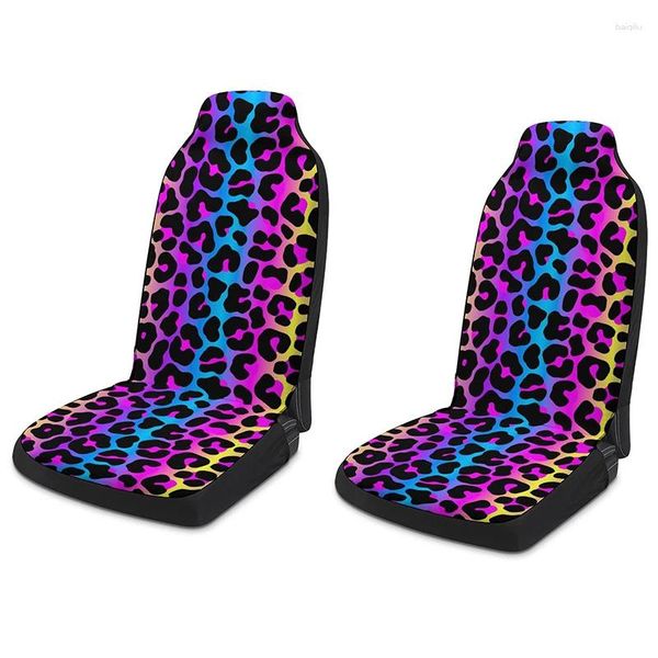 Capas de assento de carro 2 PCS Leopard Print Capa Confortável Respirável Protetor Universal Auto Interior Styling Almofada