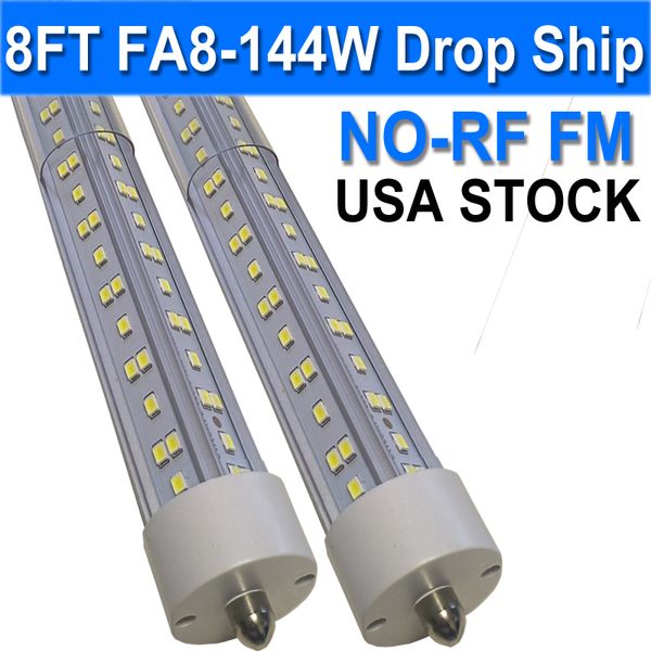 FA8 8 Fuß LED-Glühbirnen, LED-Ladenleuchte mit einem Stift, V-förmige 8 Fuß LED-Röhrenleuchten, T8 T12 FA8 LED-Glühbirne, 90 W 10000 LM, transparente Abdeckung, Ersatz für Leuchtstoffröhren usastock