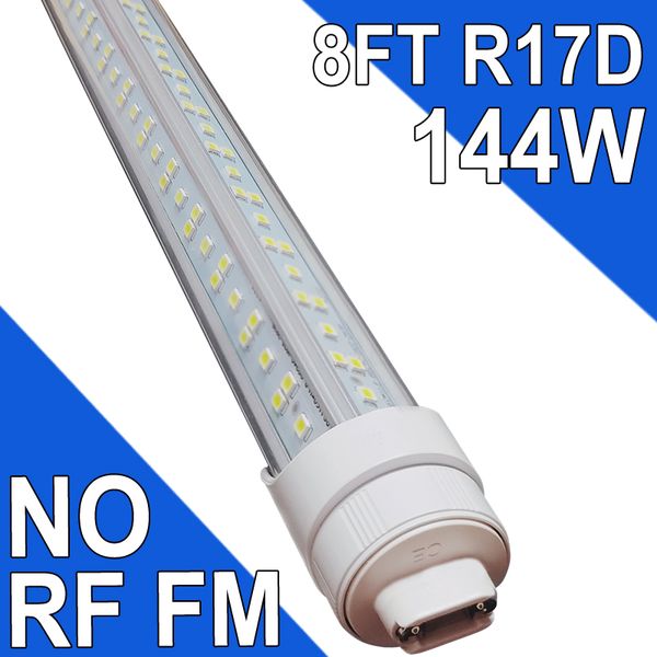 Dispositivo elétrico de luzes de loja LED de 8 pés, 8 pés 144 W 8 '' luz de garagem 96 '' T8 tubo LED integrado, lâmpadas LED conectáveis, armazéns de garagem de teto, montagens de superfície plug and play usastock