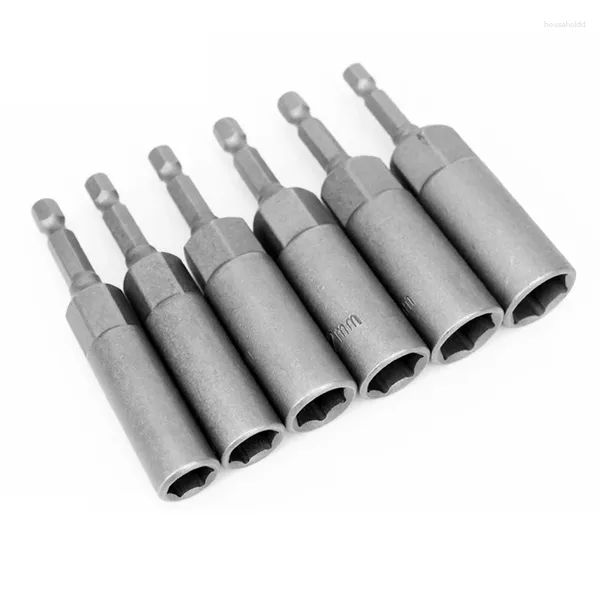 1Pcs 8 10 12 14 17 Mm Länge Universal Bolzen Mutter Fahrer Steckdosen Bit Set Tiefe Elektrische Schlüssel Buchse 1/4 Hex Schaft Werkzeuge