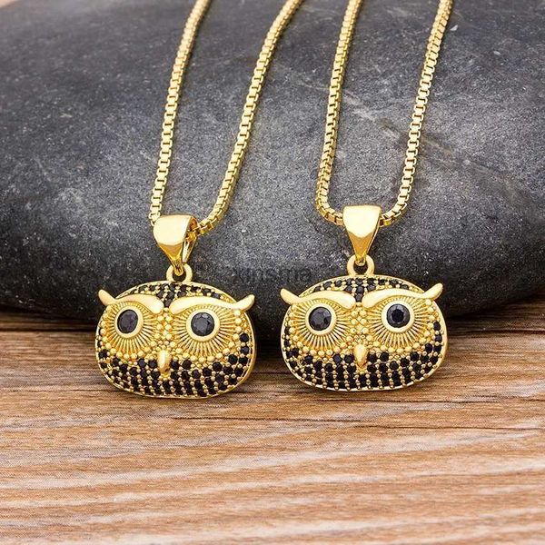 Chokers Nidin Sıcak Satış Dropshipping Owl Ceza Kolyesi Kristal Hayvan Kolye Kolye 4 Stil Bakır Zirkon Cisim Takı Toptan YQ240201