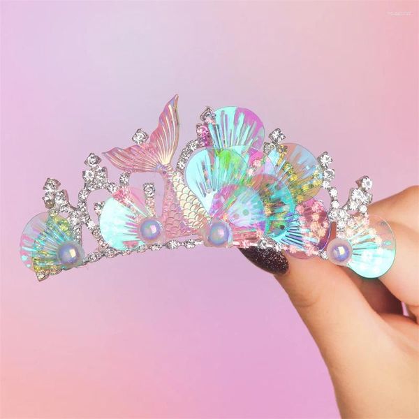 Party Dekoration 1pc Meerjungfrau Haarnadel Haar Clip mit Strass Alles Gute zum Geburtstag Geschenk Leistung Prop Prinzessin Für Mädchen Zubehör