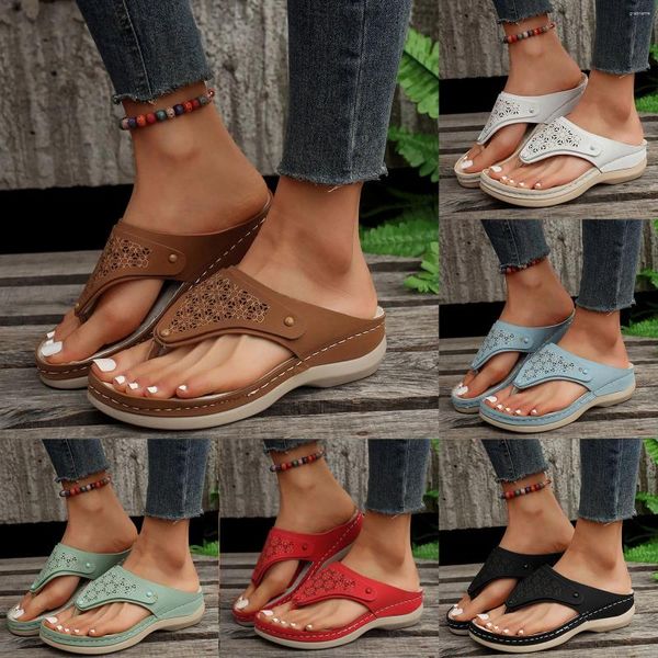 Chinelos sandálias para mulheres casuais verão largura larga elegante tamanho 5 sapatos com salto