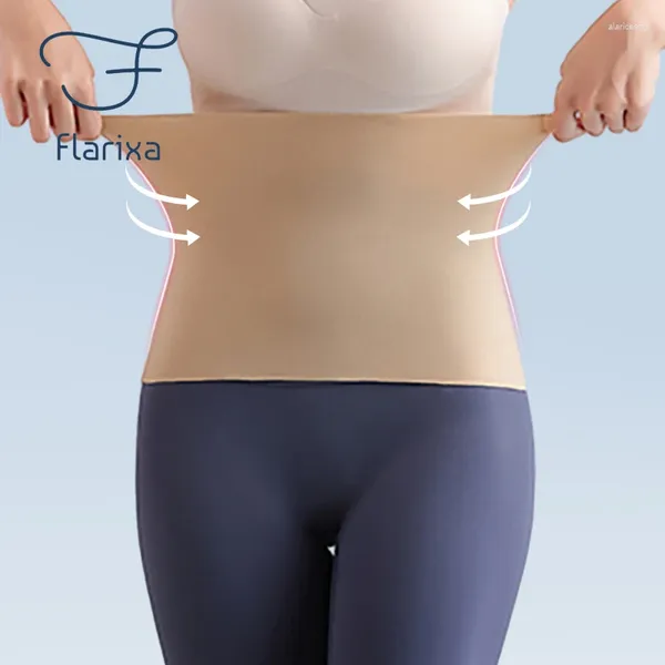 Shapers femininas flarixa sem costura barriga envoltório cintura treinador corpo mulheres alemão pelúcia térmica cinto de emagrecimento pós-parto barriga plana