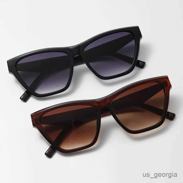 Солнцезащитные очки Брендовые солнцезащитные очки «кошачий глаз» Женские роскошные дизайнерские винтажные солнцезащитные очки Cateye для дам в маленькой оправе с градиентными оттенками UV400