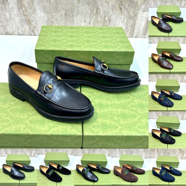 G1/40Modelo Luxuoso Masculino Duplo Monk Strap Mocassins Sapatos Couro Genuíno Marrom Preto Masculino Casual Designer Sapatos Deslizantes em Casamento Masculino Sapato Tamanho 38-46