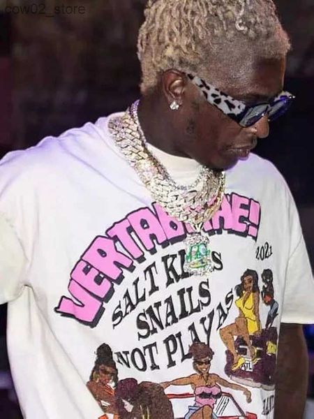 T-shirt da uomo New CPFM XYZ T Shirt Trend Graffiti Uomo Donna Vertabrae Salt Kills Snails Not Playas Atlanta Hip Hop Style Tshirt Q240201