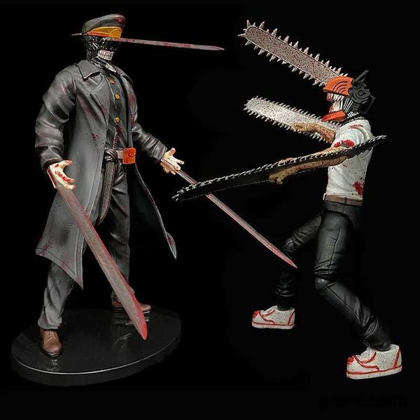 Figuras de brinquedo de ação Anime Motosserra Homem Katana Homem Samurai Espada PVC Figuras de ação Brinquedos