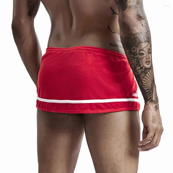 Underpants respirável masculino esporte troncos lado split shorts construído em bolsa jock tanga roupa interior estilo clássico para homens ativos