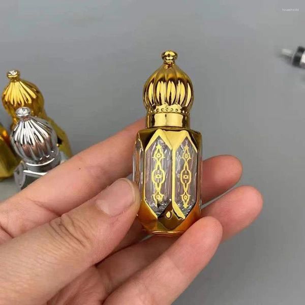 Garrafas de armazenamento estilo beleza roll-on garrafa de óleo essencial dourado recarregável recipiente de perfume vazio