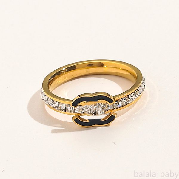 Luxus-Designer-Ring für Damen, Goldringe, modisches Buchstabenmuster, 18 Karat vergoldet, Liebesring, Größe 6–8