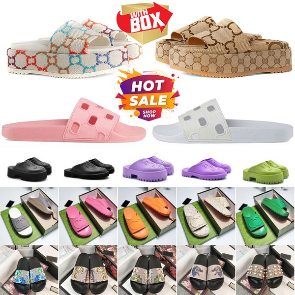 G Sandals Gglies Designer Slippers Summer Men Momen Shoes Mulheres Flores Multicolor Slides Moldados Caso Moldado Em Borracha Black Tonal