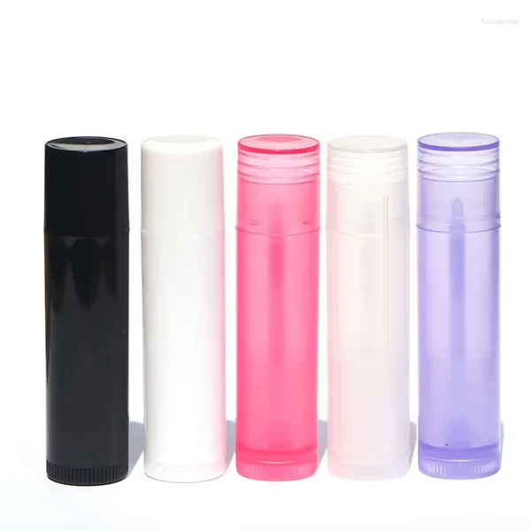 Aufbewahrungsflaschen 10 stücke Leere Kunststoff Lippenstift Tubes Reise Lippenbalsam Behälter für DIY hausgemachte Kosmetik nachfüllbar mit Kappe
