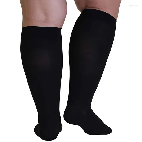 Meias masculinas 2024 5xl 23-32mmhg homens mulheres plus size 4xl varicosa veia apoio rei meias de compressão para corrida yoga