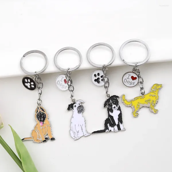 Chaveiros Família Pet Memorial Chaveiro para Presente de Aniversário Dachshund Eu Amo Cão Coração Pata Pingente Chaveiro Animal Acessório Namorado Gif