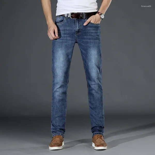 Männer Jeans 2024 Frühling Sommer Slim-fit Dünne Helle Mode Lässig Baumwolle Elastische Hohe Qualität Denim Hosen Männliche marke