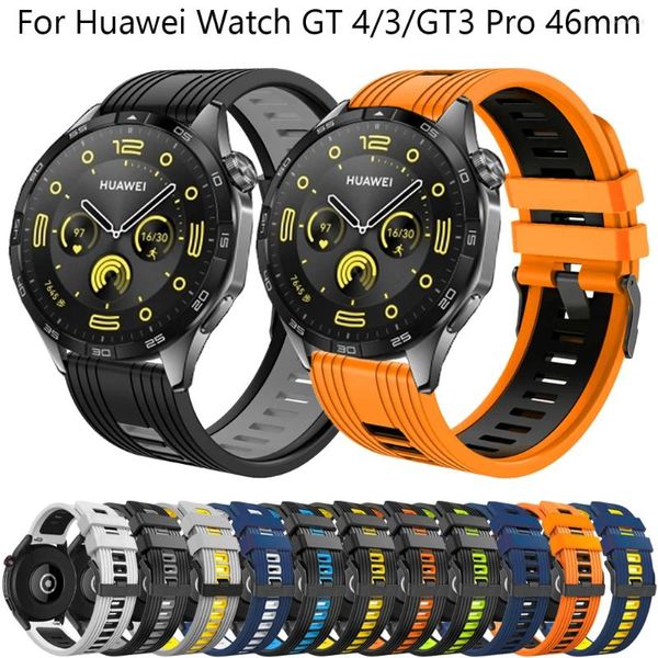 Bandas de relógio 22mm pulseira de silicone banda para huawei gt 4 gt4 3 2 gt3 se gt2 pro 46mm smartwatch pulseira pulseira acessórios correa cinto