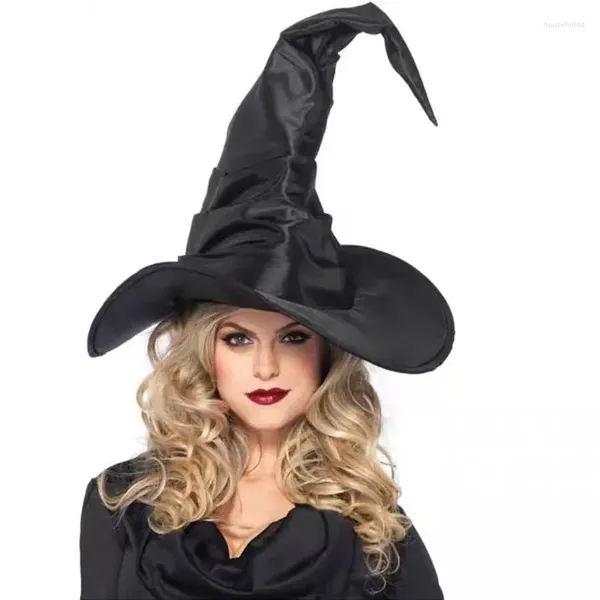 Party Supplies Halloween Hexenhüte Schwarzer Zaubererhut für Frauen Männer Falten Teufelskappen Cosplay Requisiten Dekoration Karneval Kostümzubehör