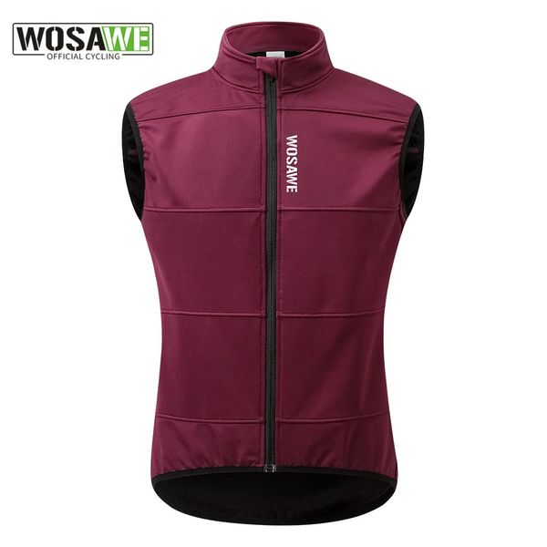 WOSAWE INVERNO Gilet in pile termico da uomo Giacca da ciclismo senza maniche Abbigliamento da ciclismo Gilet nero Cappotto invernale senza tasche 240123