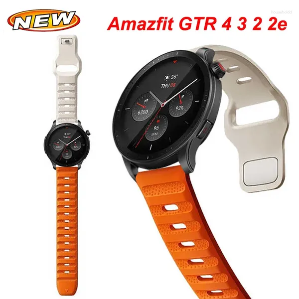 Assista Bandas Pulseira de Silicone para Amazfit GTR 4 47mm 42mm Pulseira 20 22mm Pulseira Esportiva Correa GTS 2 3 4Mini Band Bip Pro