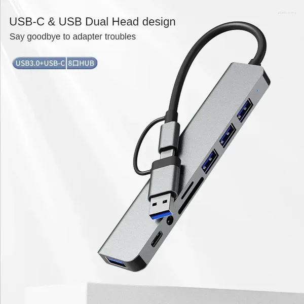 Adattatore tipo C a RJ45 compatibile con HDM 5 6 8 11 porte Dock con PD TF SD AUX Hub USB 3 0 Splitter per MacBook Air PC