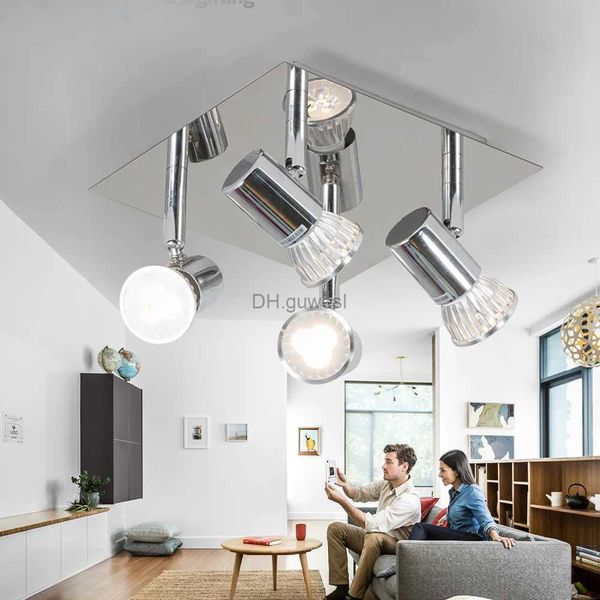 Schienenleuchten, Strahler mit mehreren Köpfen, quadratisches Downlight, Esszimmer, Deckenvorhänge, Hochzeitskleiderladen, oberflächenmontierte Strahler mit mehreren Köpfen, YQ240124