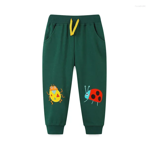 Pantaloni Metri da salto 2-7T Disegni Pantaloni sportivi da bambina con ricamo animali Coccinella Pantaloni a figura intera per bambini