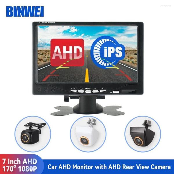 Park için Arka Görünüm Kamerası ile İnç Araba AHD Monitör 1080p Gece Görüşü 24V Ters 1024 600 Ekran