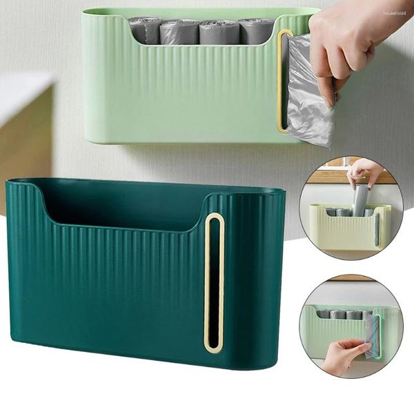 Küche Lagerung Müll Tasche Box Wand-montiert Korb Große Kapazität Ziehen Müll Halter Multifunktionale Organizer