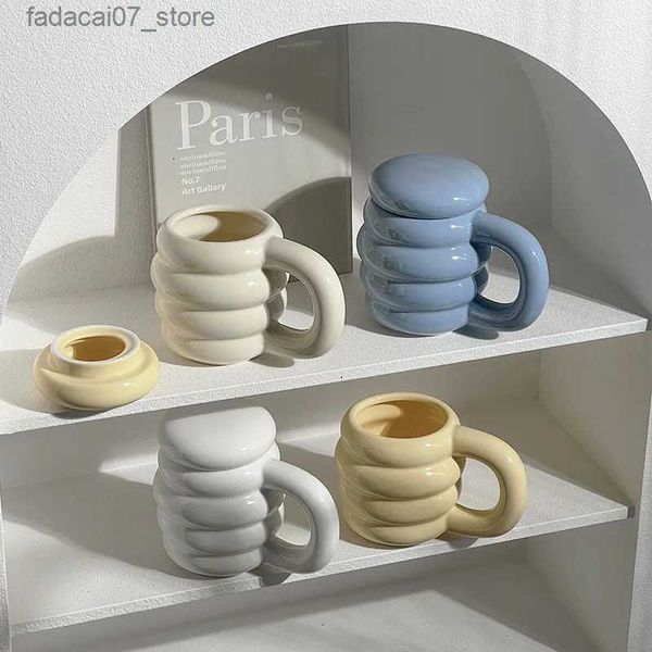 Tassen 2024 Neue Tasse INS Becher Keramik Tasse mit Deckel Cola Tasse Kaffeetasse Teetasse Milchbecher Paare Tasse Wassertasse Kaffeetassen Großhandel Q240202