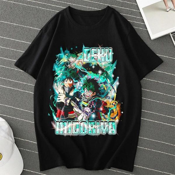 Magliette da uomo Izuku Midoriya Deku Manga T-shirt Maglietta anime giapponese Maglietta unisex Grafica Donna Boku No Hero Academia Fashion Tee