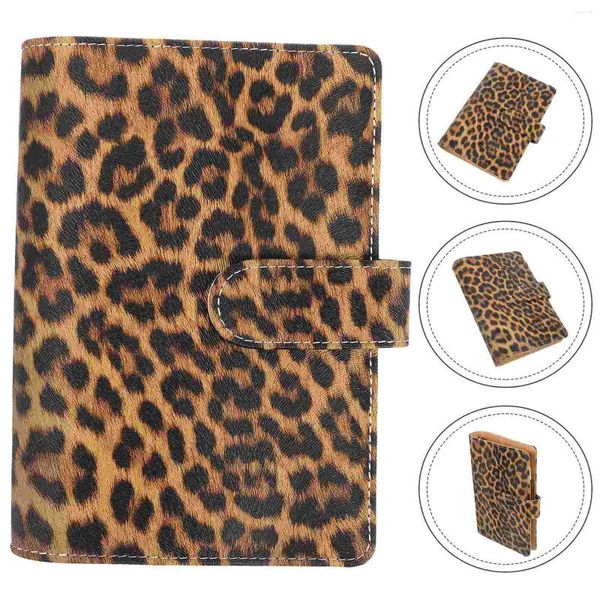 Raccoglitore a conchiglia per scrapbooking, quaderno con stampa leopardata, copertina imitazione, conto a mano