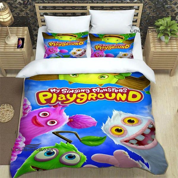 Set di biancheria da letto Gioco My Singing Monsters Set di forniture da letto squisite Set copripiumino trapuntato regalo di compleanno di lusso