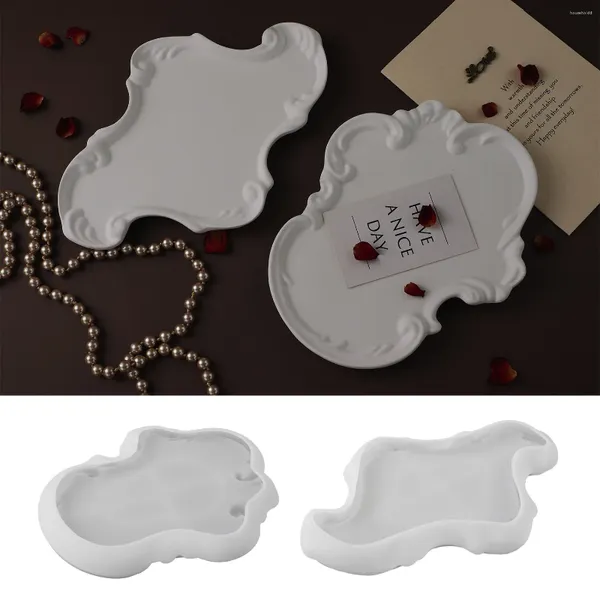 Ferramentas artesanais molde de silicone de cristal oval, cinzeiro diy, bandeja de gesso de cimento, polígono, resina epóxi, decoração de mesa de fundição