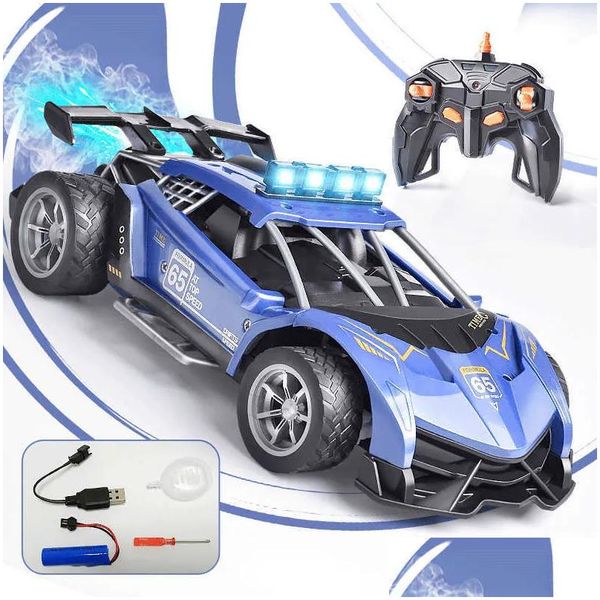 Elettrico/Rc Auto 2.4G Competitivo Spray Telecomando Rc Drift Suono ad alta velocità e luce Bambini Simation Toy Sports Modello T230525 Dh7Jz