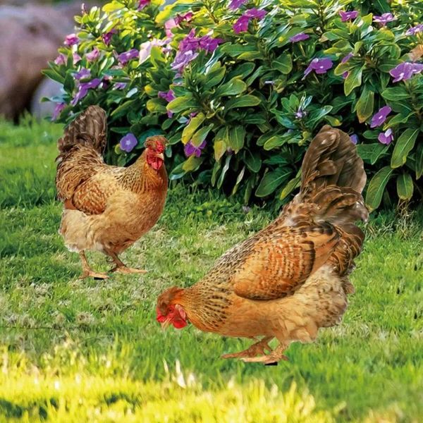 Bahçe Dekorasyonları 2 PCS/SET Tavuk Kazık Dekoratif Tavuk Çim Akrilik Süsleme Sundurma Dış Mekan Dekoru İçin