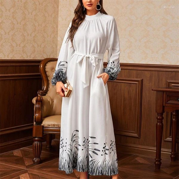 Roupas étnicas Ramadan Vestido Longo Abaya Dubai Turquia Islam Paquistão Muçulmano Vestido Longo Abayas Para Mulheres Kaftan Robe Femme Musulmane