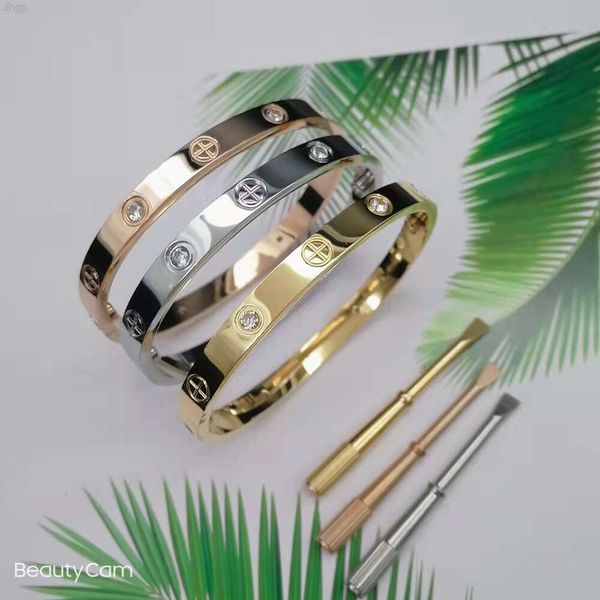 Europäisches und amerikanisches Mode-Charm-Edelstahl-Liebhaber-Schraubenmuster-Armband ohne