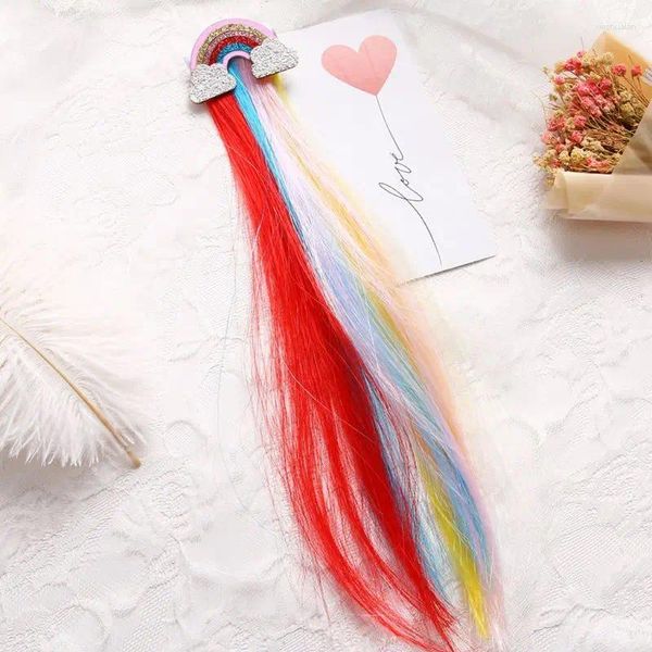 Accessori per capelli F62D Arcobaleno Nuvola Clip laterale Principessa Bambina Forcina Lunga Nappa Colore Baby