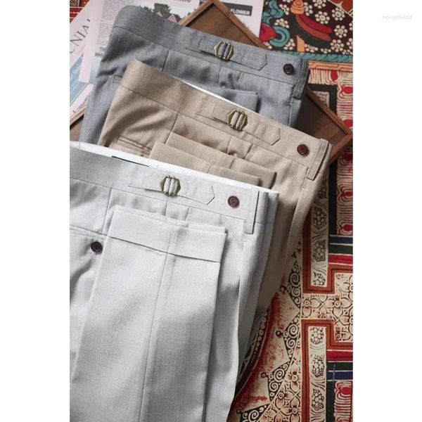 Männer Anzüge 2024 Frühling Sommer Männer Hohe Taille Business Hosen Knöchel Länge Büro Männlich Social Anzug Hose Pantalones Hombre i275