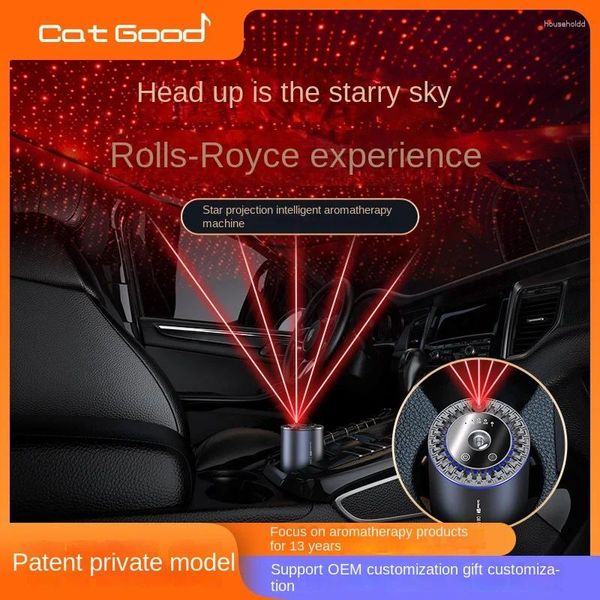 Accessori per auto Macchina per aromaterapia Cielo stellato Atmosfera Luce Fragranza automatica Spray intelligente