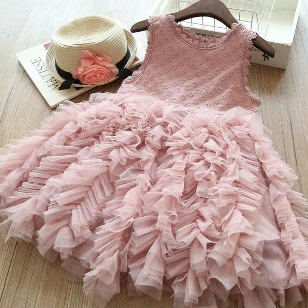 Mädchen Kleider Mode Blume Kleine Mädchen Prinzessin Kleid Kinder Party Festzug Hochzeit Brautjungfer Tutu Ballkleid Schleife Weiß