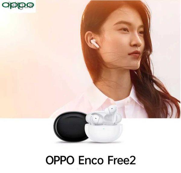 Fones de ouvido de telefone celular 2021 Oppo Enco Free2 True Wireless Noise Canceling Bluetooth Headset Novo Sport Run Dana ajuste conjunto modo transparente Bluetoo YQ240202