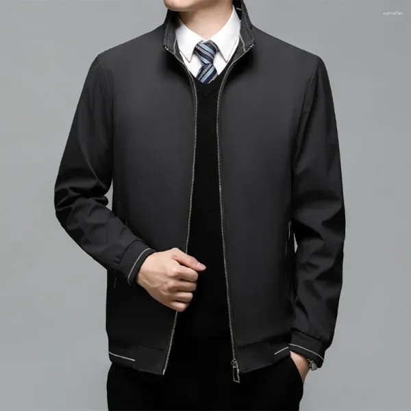 Erkek Ceketler Erkekler İçin Bahar Stand Yakası İş Giysileri 2024 İş Gündelik Kıyafetler Dışarısı Hafif Katlar