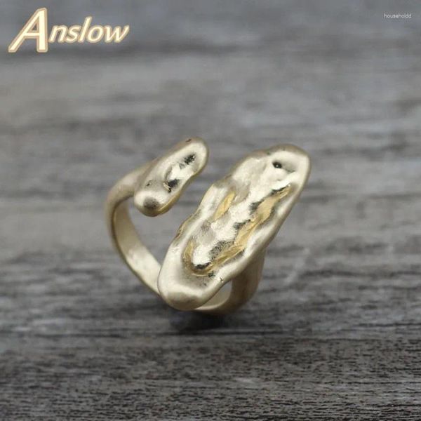 Cluster-Ringe Anslow 2024 Modeschmuck Vintage Hohe Qualität Männliche Männer Mental Ring für Männer Einzigartige versilberte große LOW0021AR