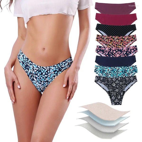 Calcinha feminina meninas sem costura roupa de banho menstrual 4 camadas à prova de vazamento sexy biquíni absorção rápida verão beachwear período maiô