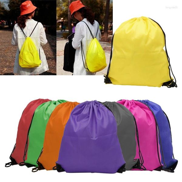 Sacos de armazenamento mochila com cordão com zíper bolso esporte ginásio saco impermeável saco pacote