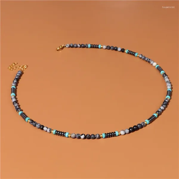 Anhänger Halsketten Natürliche Lava Stein Hämatit Spacer Perlen Halskette Männer Frauen Strand Energie Heilung Reiki Schmuck Geschenke