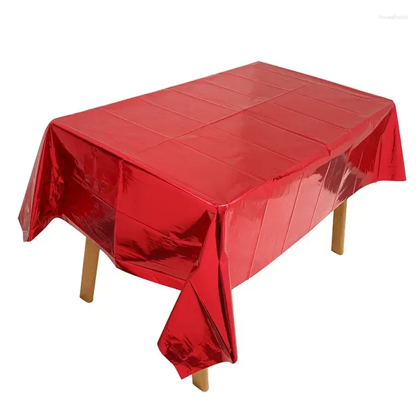 Toalha de mesa descartável para decoração de festa de aniversário, toalha de mesa simples de cor sólida à prova d'água